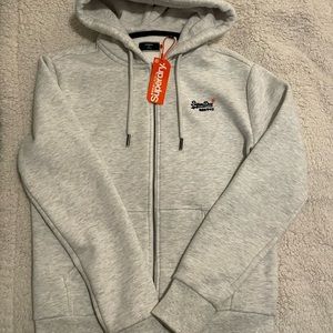 Superdry zip up hoodie gray MENS MEDIUM